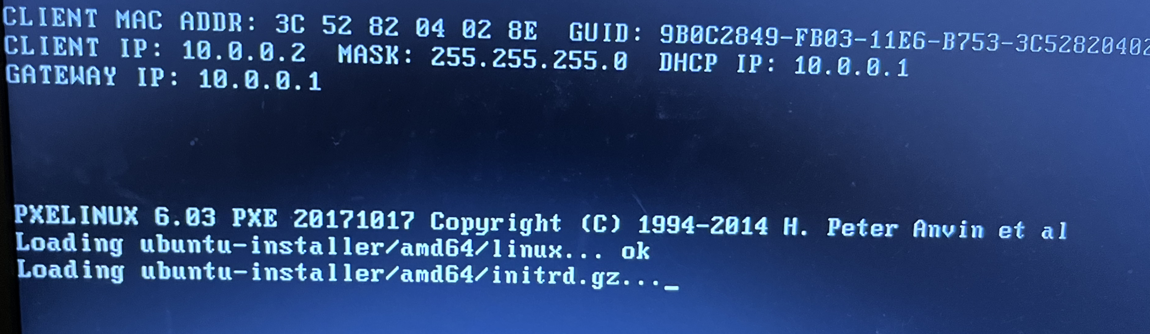 Computer got an IP address from the DHCP server